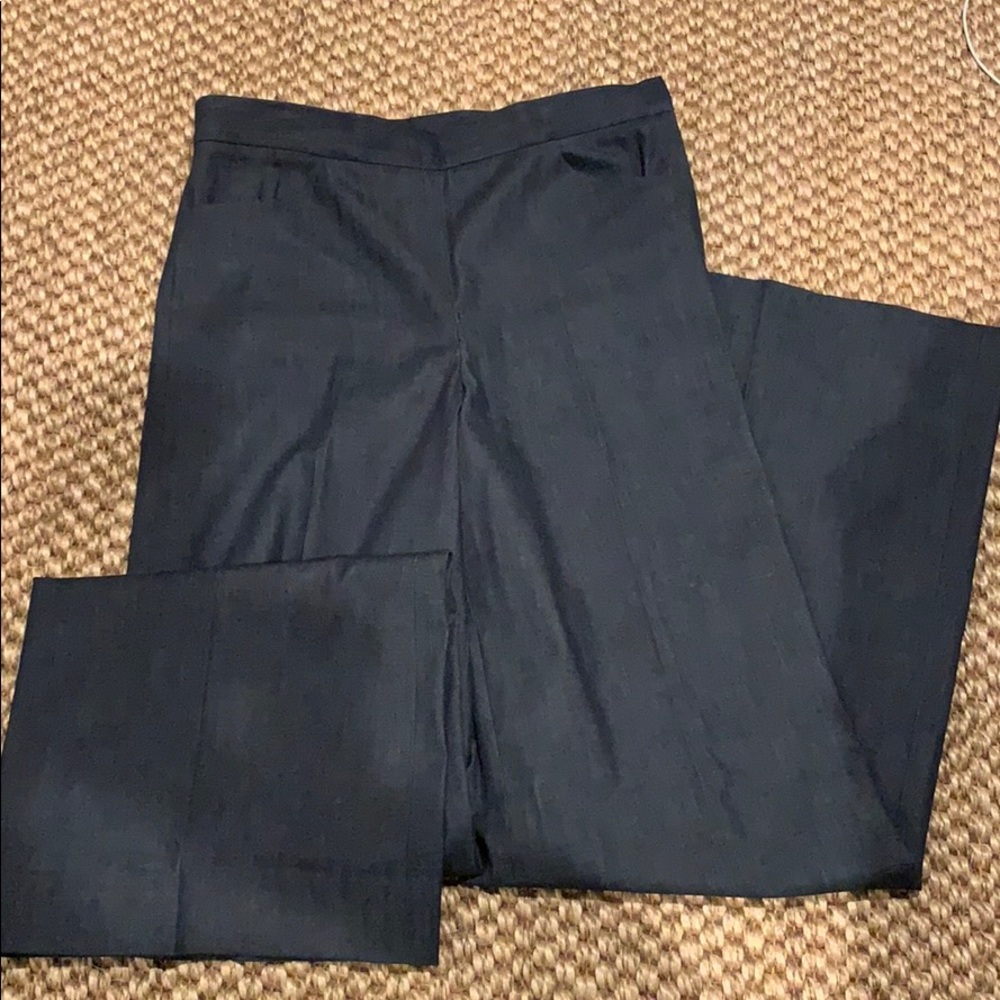 Oscar de la Renta denim wide leg trouser pant